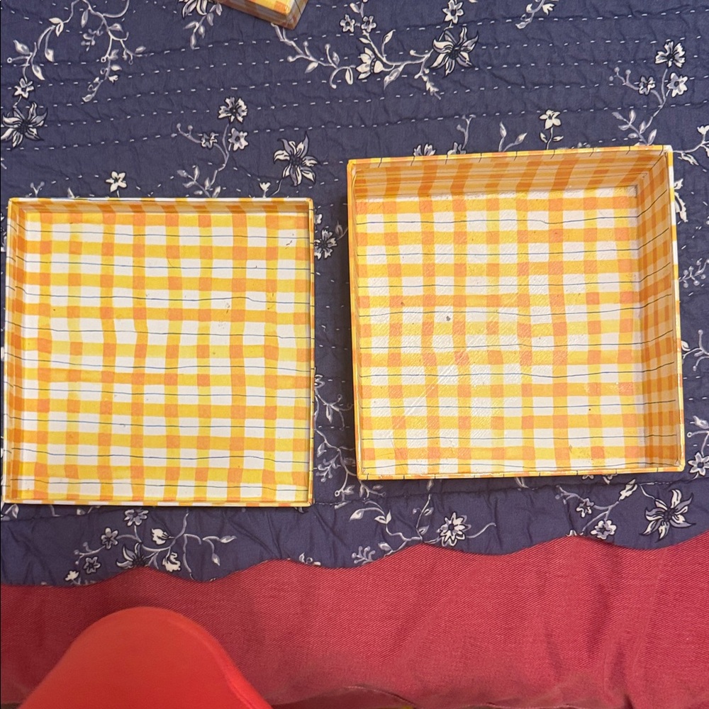 Yellow Gingham Storage Box Set - Picture 8 of 16